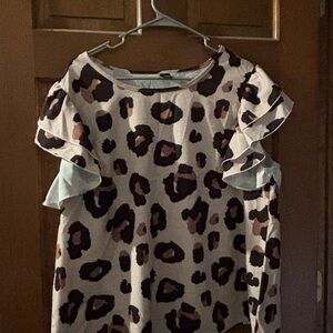 SHEIN Cheetah Print Ruffle Top – New